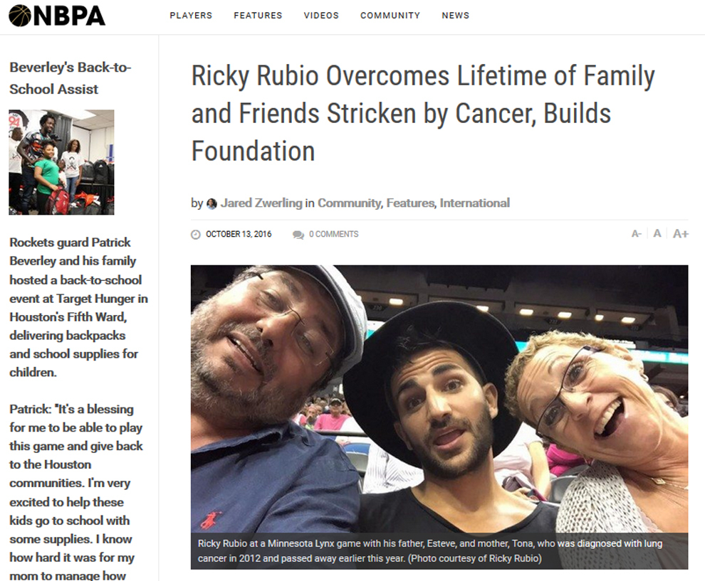 Consulta la entrevista completa a Ricky Rubio en la NBPA