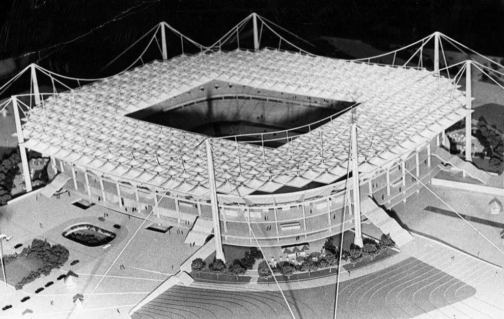 Maqueta del proyecto de estadio madridista para 1973.