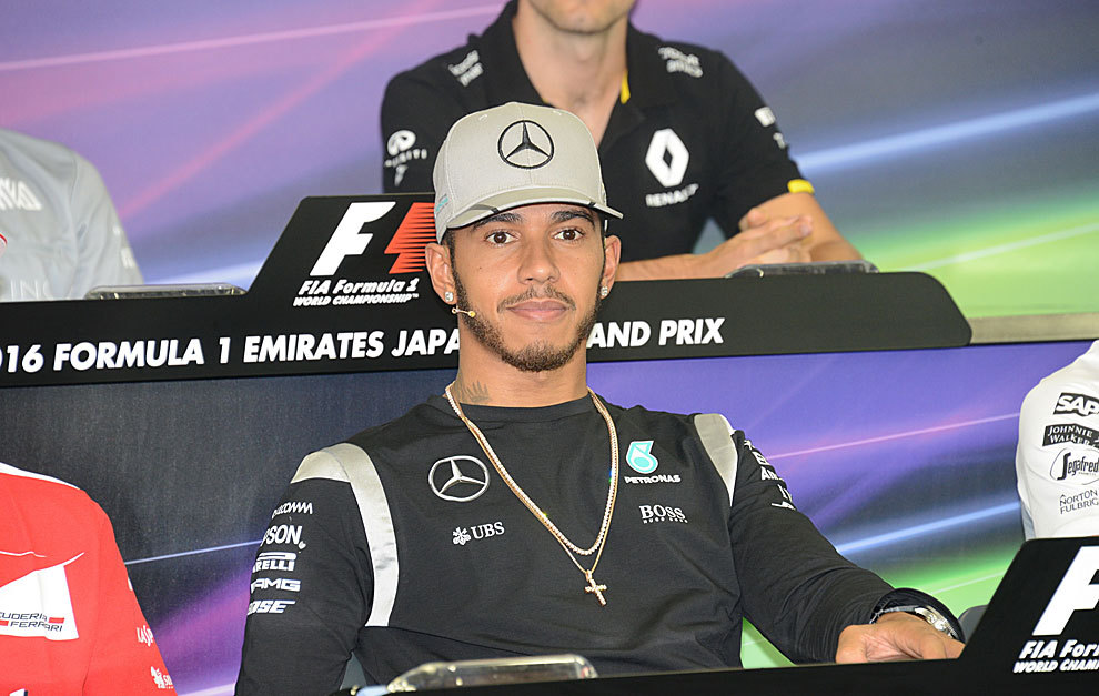 Lewis Hamilton, ne la rueda de prensa del Gran Premio de Japn