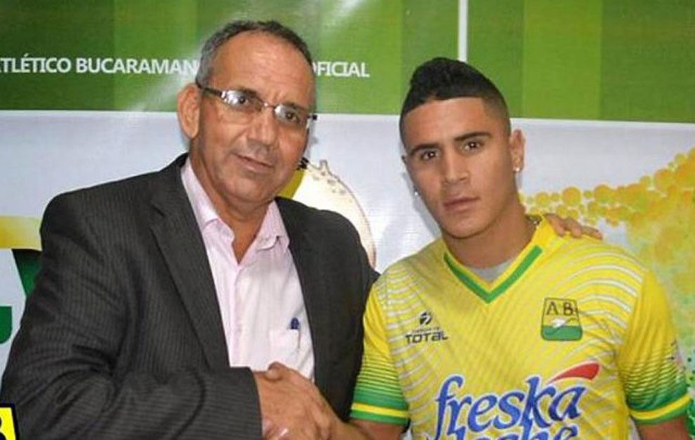 Crdenas, durante la presentacin de un futbolista del Bucaramanga.