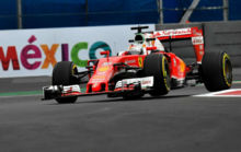 Vettel pilota su Ferrari en el Autdromo Hermanos Rodrguez.