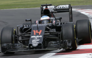 Fernando Alonso durante la carrera del GP de Mxico.