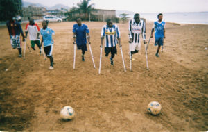 Jugadores de un equipo de amputados en Sierra Leona.