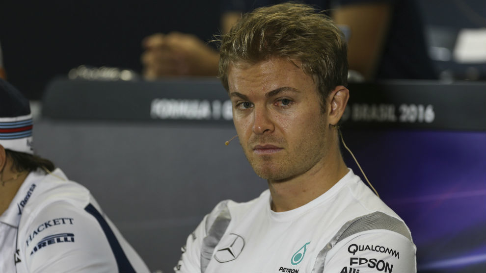 Nico Rosberg en la rueda de prensa del GP de Brasil.