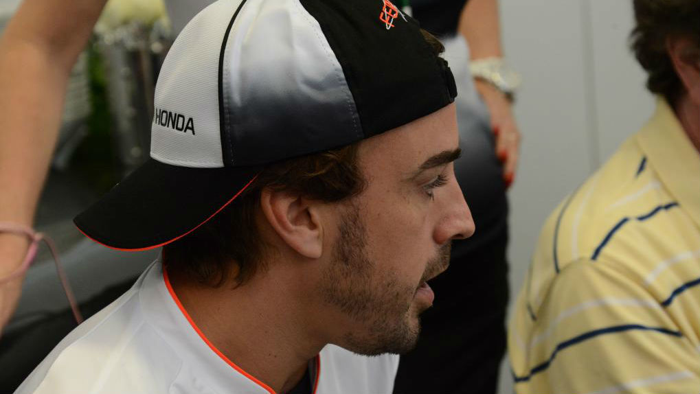 Alonso, en la rueda de prensa de hoy en el circuito de Interlagos.