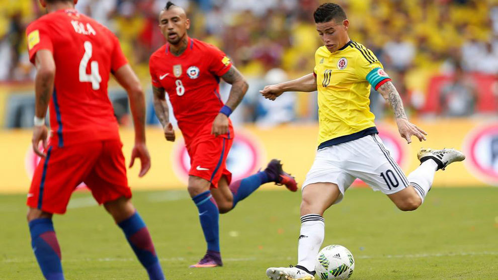 James y Colombia se atascan ante Chile