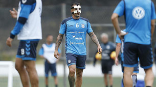 Vitolo en un entrenamiento del Tenerife esta semana.
