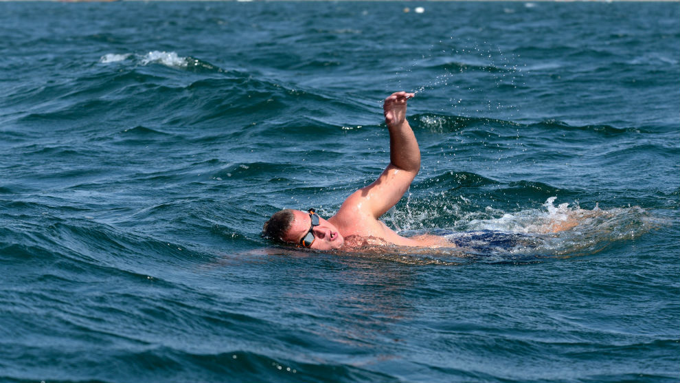 Ben Hooper, en el agua.