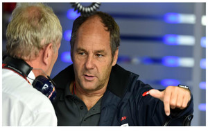 Gerhard Berger conversando con Helmut Marko.
