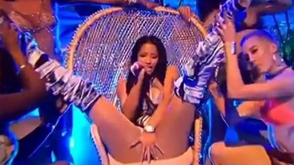 Nicki Minaj durante un instante de su actuacin.