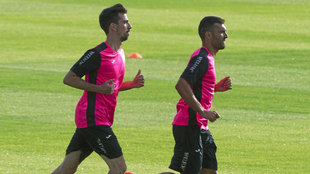 Barral y Cuenca, durante un entrenamiento