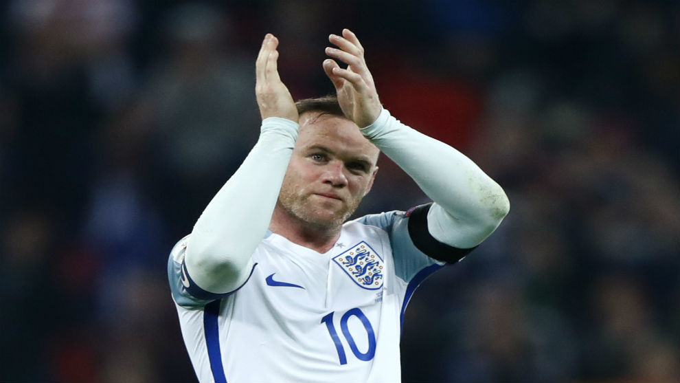 Rooney durante el el ltimo partido con la seleccin inglesa.