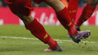 El tobillo izquierdo de Coutinho en el momento de su lesin.