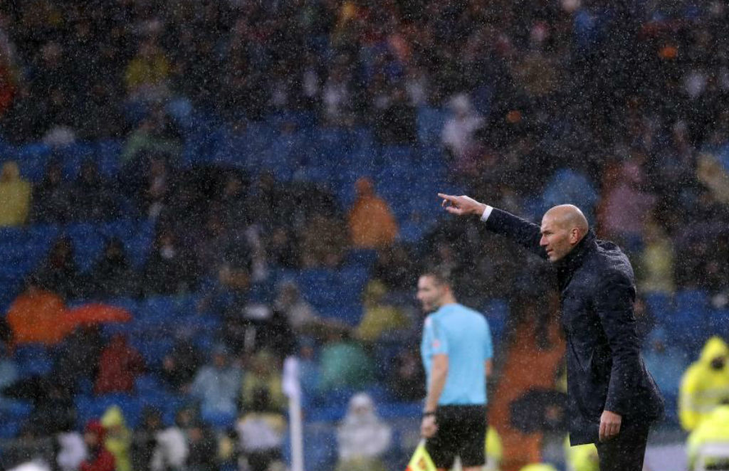 Zidane, en el partido ante el Sporting