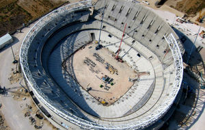 El nuevo estadio del Atltico en fase de construccin