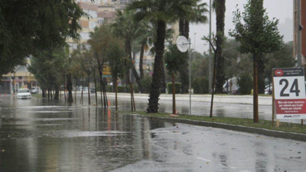 Una imagen de Mlaga durante las inundaciones.