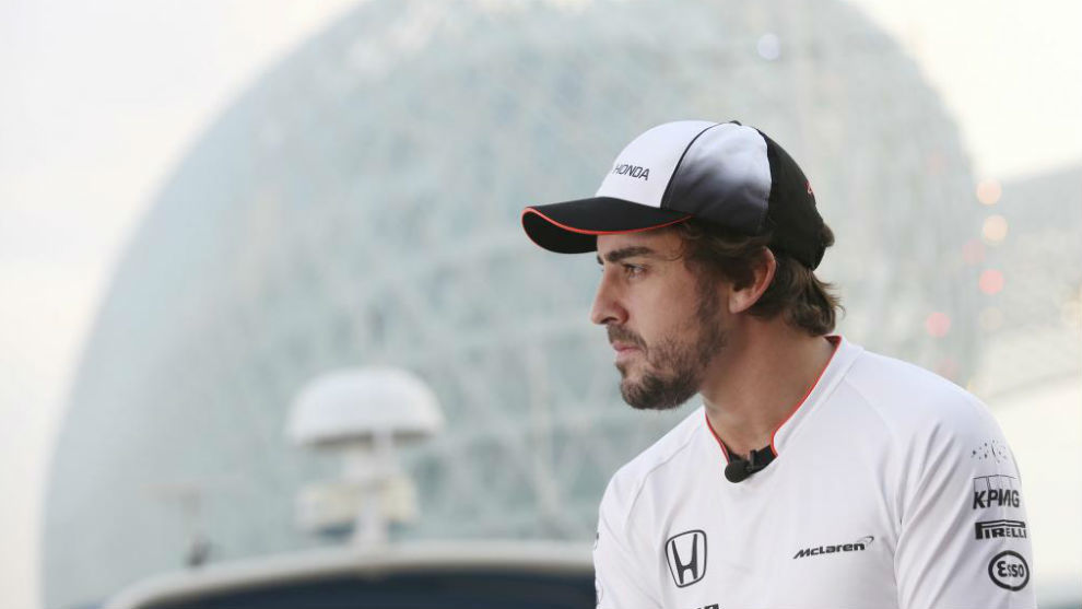Fernando Alonso, durante el GP de Abu Dabi