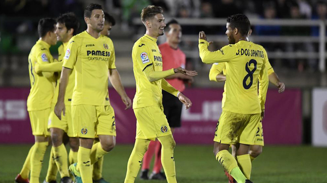 Algunos de los jugadores del Villarreal en un reciente partido.