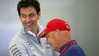 Toto Wolff y Niki Lauda, mximos responsables de la escudera...