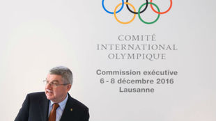 Thomas Bach, presidente del COI, durante la comisin ejecutiva del...