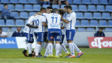 Los jugadores del Tenerife celebran un gol en el Heliodoro