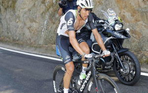 Omar Fraile, durante una etapa de la Vuelta a Espaa.