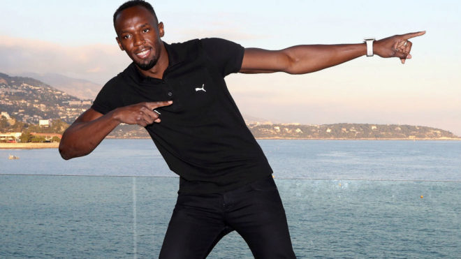 Usain Bolt posa en Mnaco tras recibir el trofeo a Mejor Atleta del...