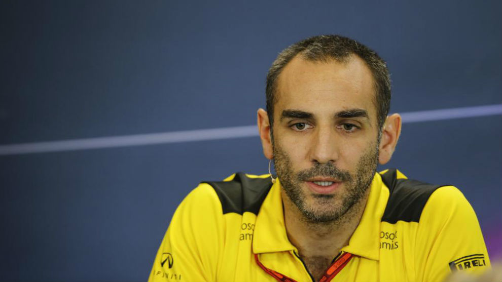 Cyril Abiteboul, director de Renault F1, en una rueda de prensa de...