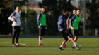 Zidane, Cristiano, Benzema, James y Enzo en el entrenamiento de este...