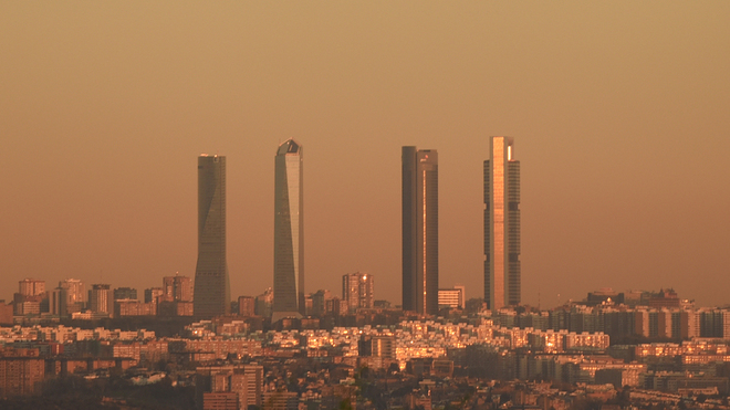 Imagen del &apos;skyline&apos; de Madrid el 27 de diciembre