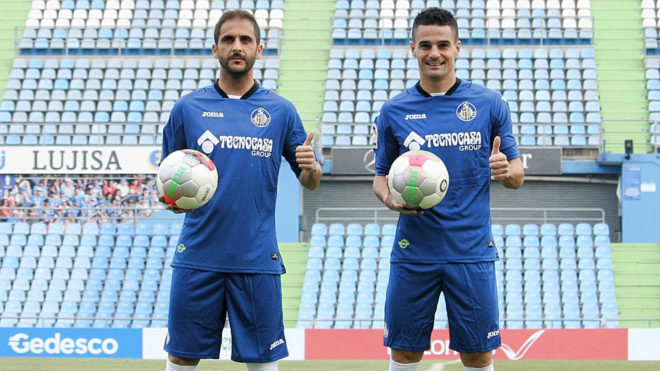 Carlos Pea y Sergio Mora posan como nuevos jugadores del Getafe.