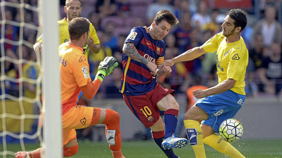 Leo Messi durante un partido contra la UD Las Palmas en el Camp Nou