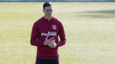 Fernando Torres durante el entrenamiento en Majadahonda