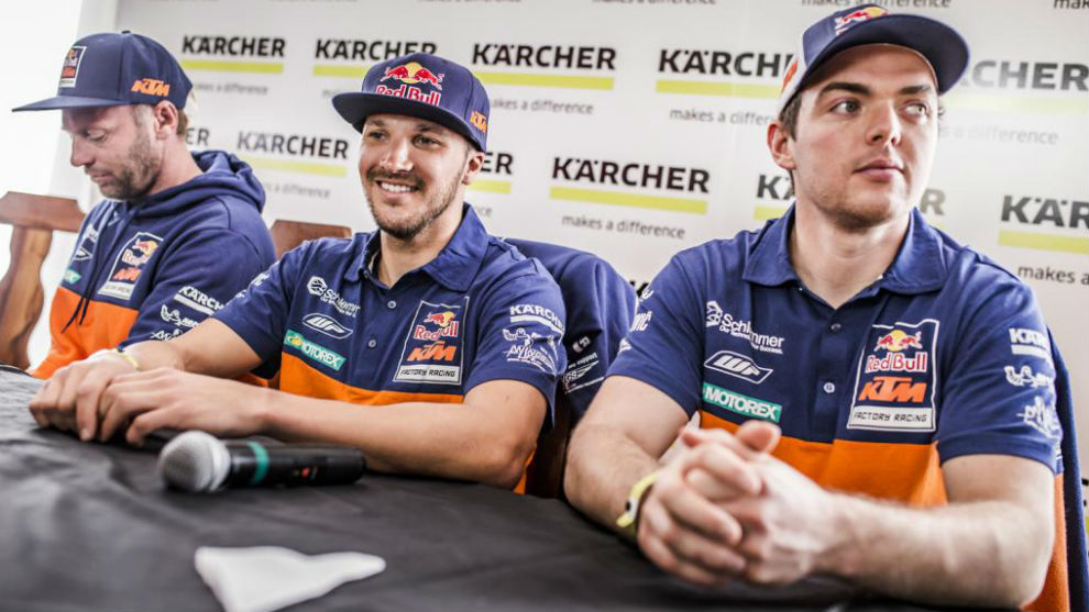Los pilotos de KTM: Alex Doringer, Sam Sunderland y Matthias Walkner