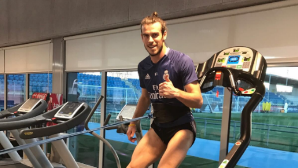 Bale se ejercita en el gimnasio de Valdebebas