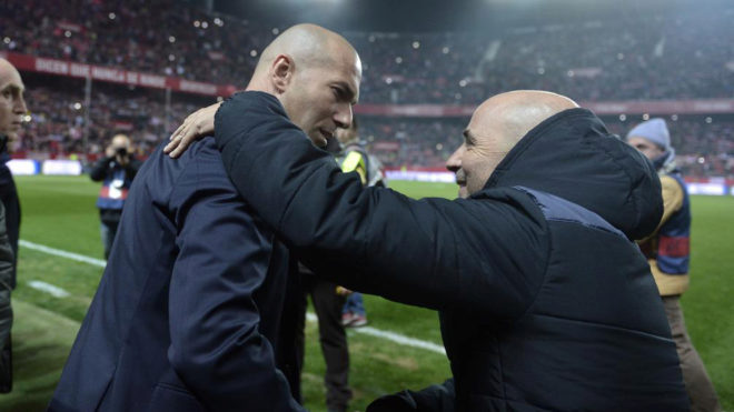 Zidane y Sampaoli volvern a enfrentarse este domingo por segunda vez...