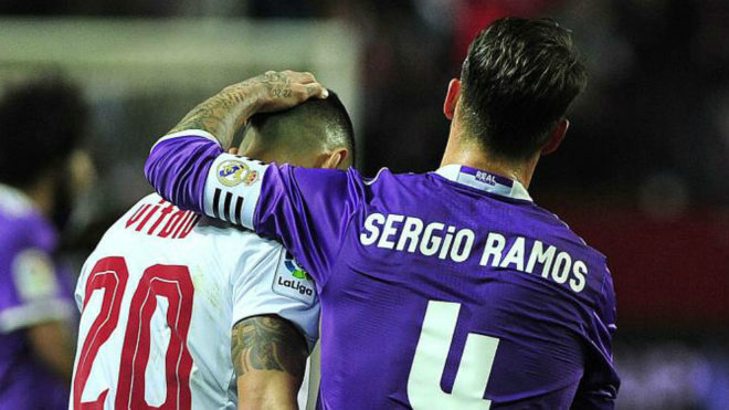 Vitolo y Ramos, tras el partido de Copa
