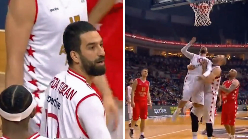 Arda Turan aparece por sorpresa en el All Star del basket turco!