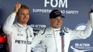 Rosberg y Bottas, durante un Gran Premio de 2016