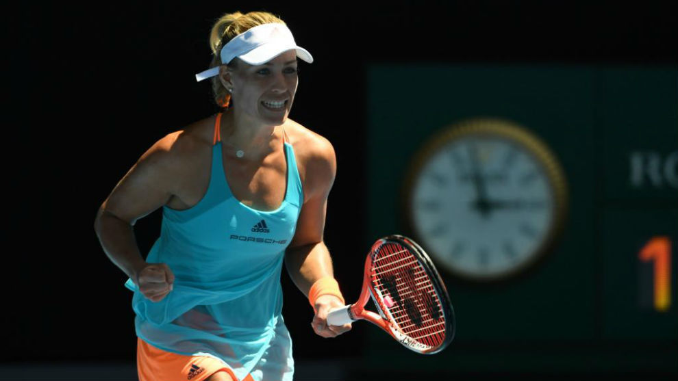 Angelique Kerber celebra una victoria en el Open de Australia.