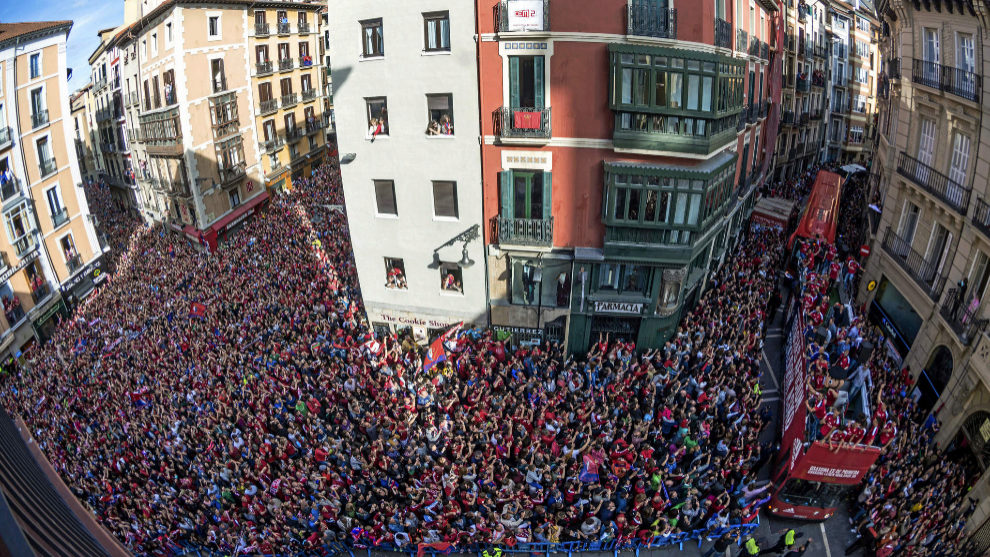 Celebraciones por el ascenso de Osasuna a Primera Divisin