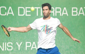 Pablo Andjar durante un entrenamiento en la Ferrer Tennis Academy.