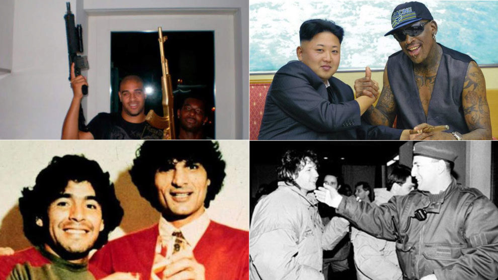 Adriano, Rodman, Maradona y otros dolos que se dejaron fotografiar...