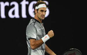 Federer celebra un punto