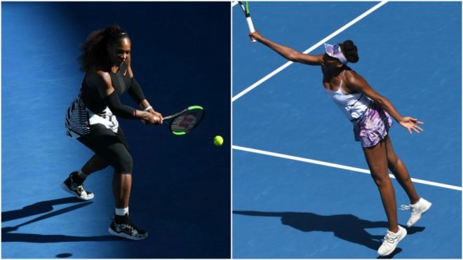 Serena y Venus Williams, durante sus encuentros en semifinales.