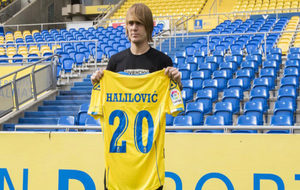 Halilovic, durante su presentacin como jugador de la UD Las Palmas