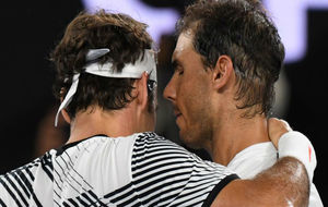 Federer y Nadal, en la red