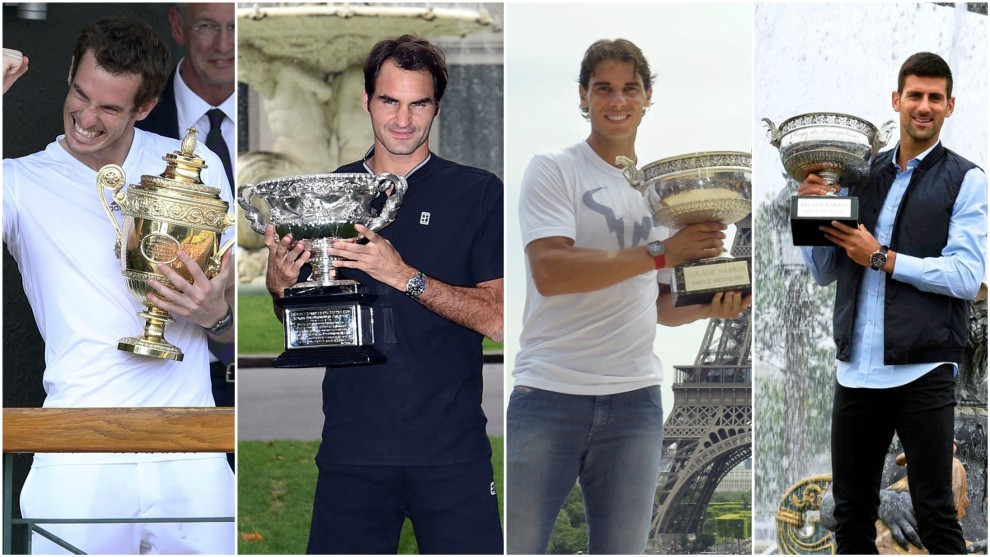 Andy Murray, Roger Federer, Rafa Nadal y Novak Djokovic