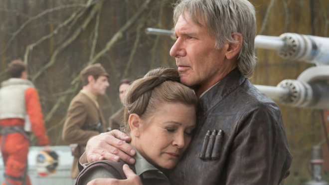 Carrie Fisher y Harrison Ford en &apos;Star Wars: El despertar de la...