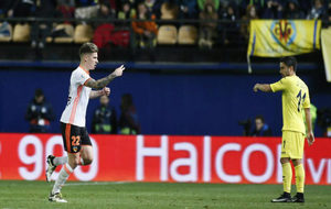 Santi Mina celebra el gol que anot al Villarreal esta temporada en...